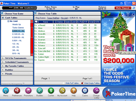 PokerTime.com Lobby